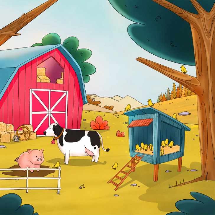 where is the hen in the picture